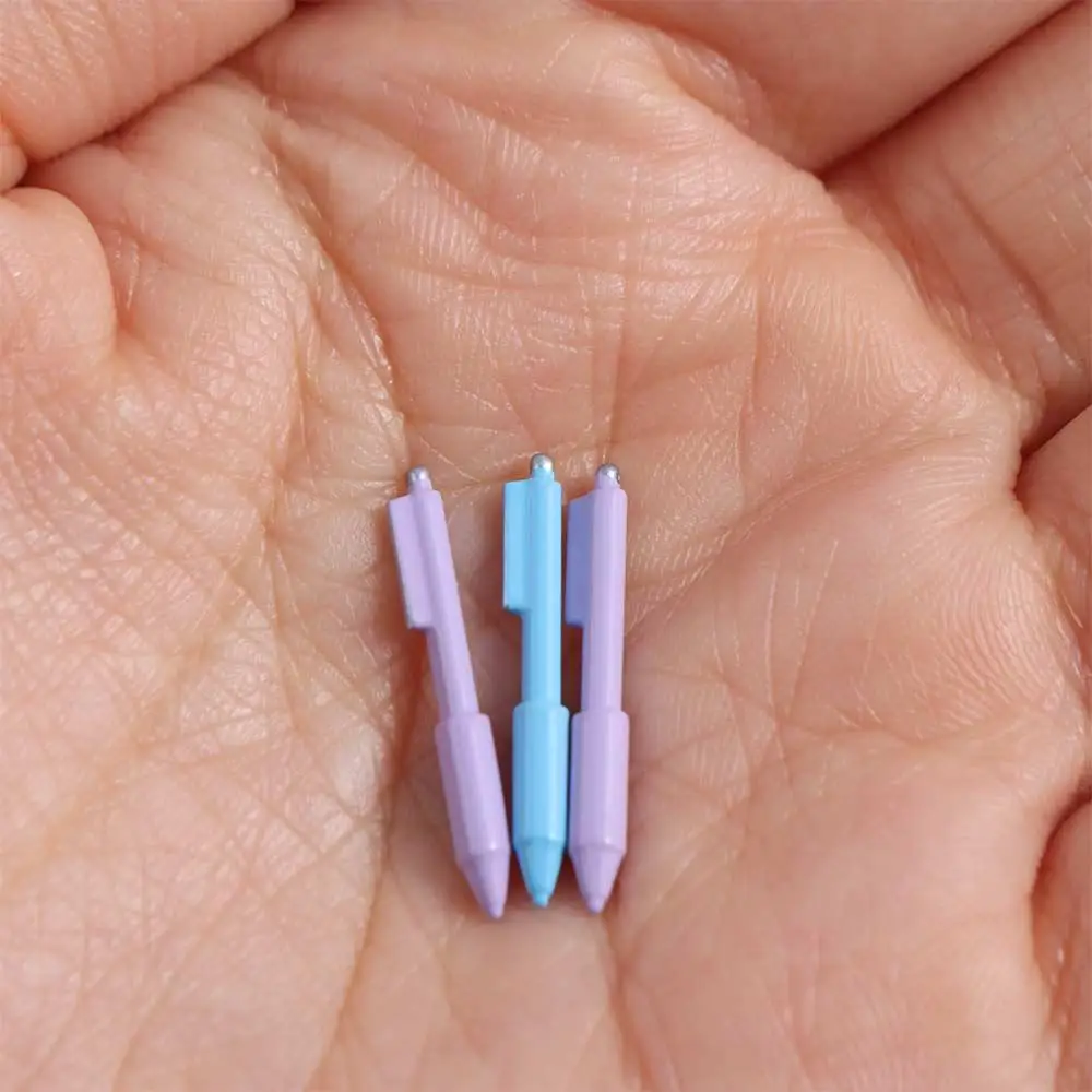 10pcs Study Scene Dollhouse Miniature Ballpoint Pen OB11 Prop Simulation Dollhouse Mini Pen Model Learning DIY Craft
