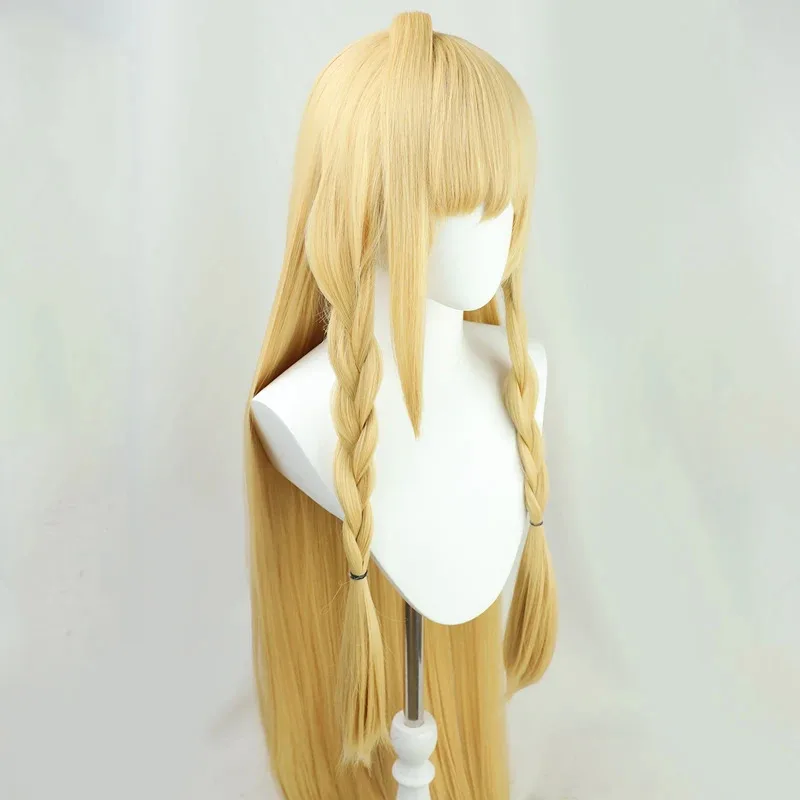 Qq28LQSaileach Cosplay Perucas Arknights Saileach Role Play 140cm Mulheres Longa Reta Peruca Loira Resistente ao Calor Cabelo Sintético
