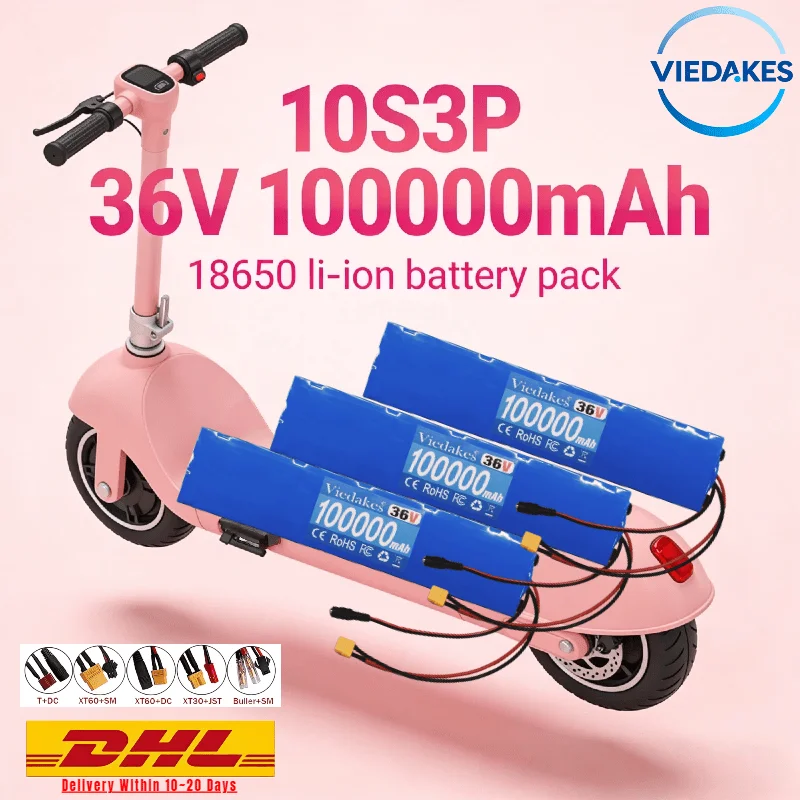 

The Range "Gas Station" for M365/M365Pro: 10S3P 36V 100000mAh – High Capacity Power with BMS XT60+SM,XT30+JST joint