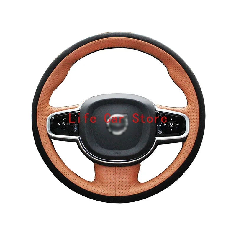 For Volvo S90 Xc60 Xc90 V90 V60 S60 Top Leather DIY Car Steering Wheel Cover