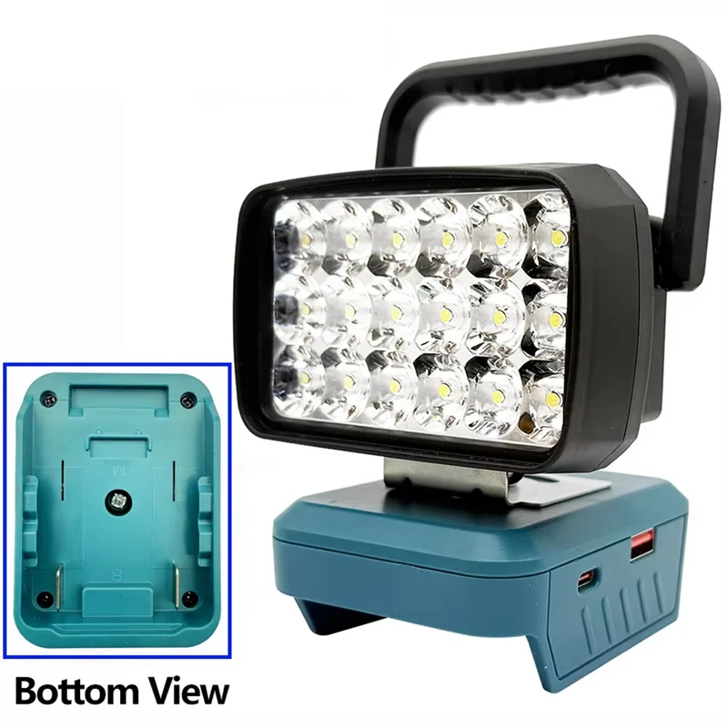 A34R LED Work Lights Handheld Lamp Portable Lanterns Flashlight Spotlights Torch For  18V Li- Battery BAT618 18 Beads