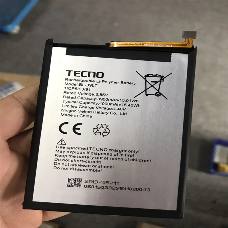 In Stock for TECNO BL-39LT battery 3900mAh Tracking Number High capacity Long standby time for TECNO battery