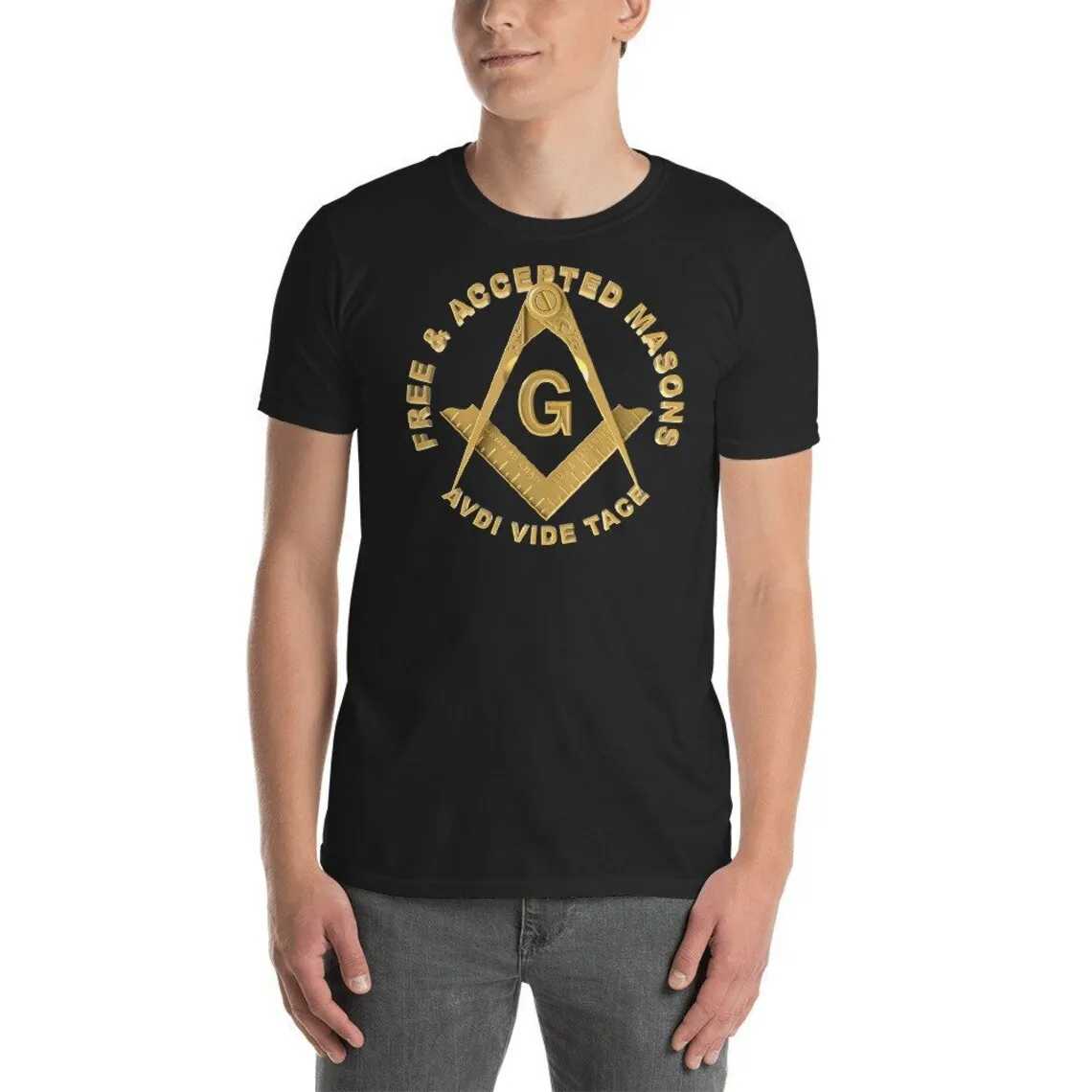 Masonic Free and Accepted Masons Square & Compasses Freemason T-Shirt 100% Cotton O-Neck Summer Short Sleeve Casual Mens T-shirt