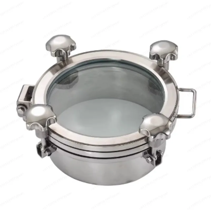 304 stainless steel pressure manhole cover large glass, with sight glass flange hand hole welding thickened observation window