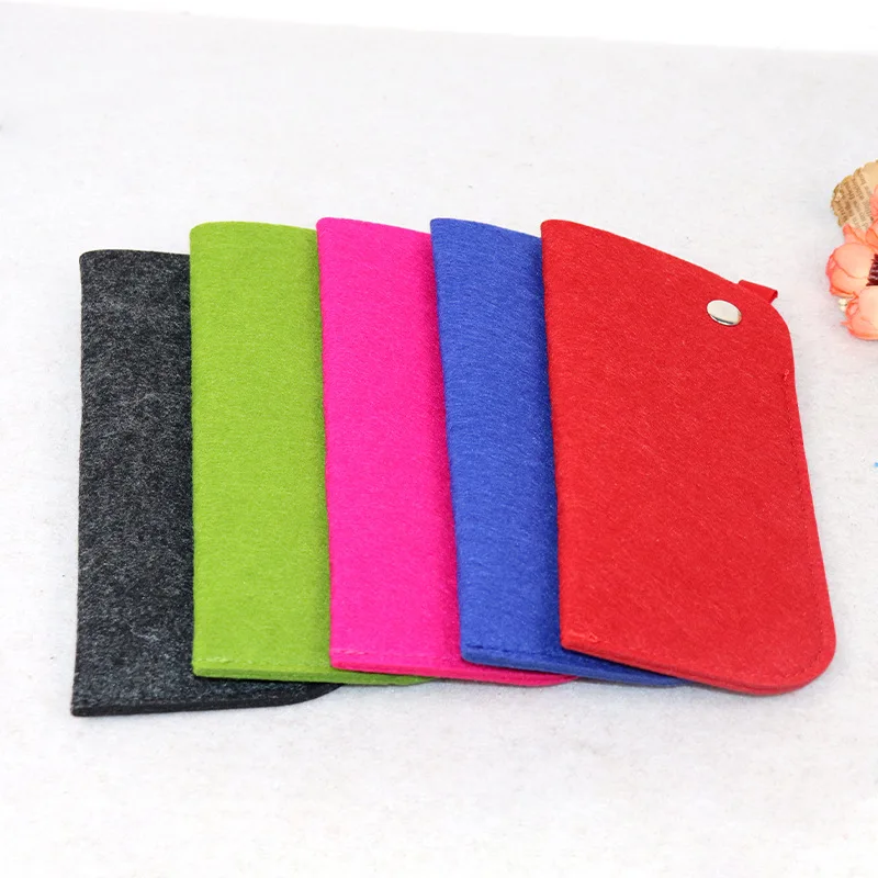 1Pc Felt Glasses Storage Bag for Men Women Myopia Reading Sunglasses Organizer Pouch Folding Solid Color Eyewear Protective Case