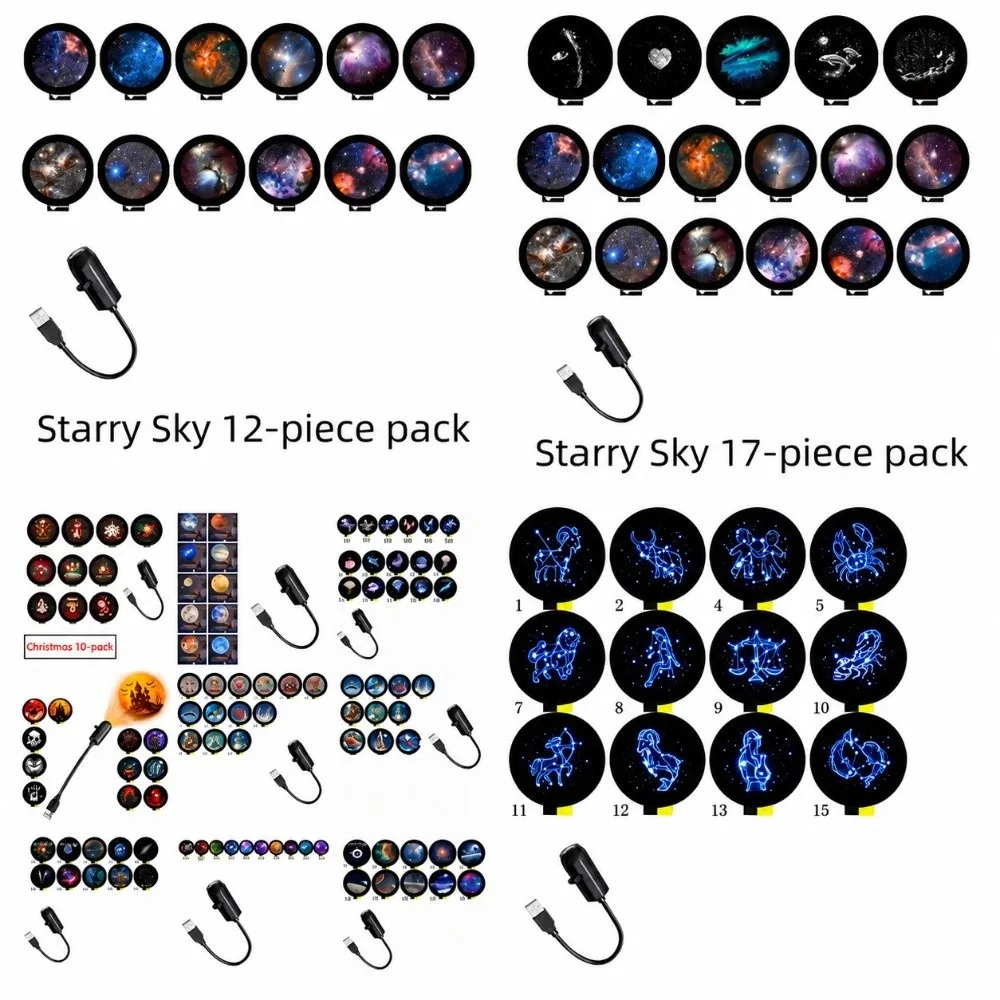 Soft LED Light Source Star Moon Projector Lamp Moon Visual Effects Vivid Starry Effects Star Projection Light Dreamy Ambience