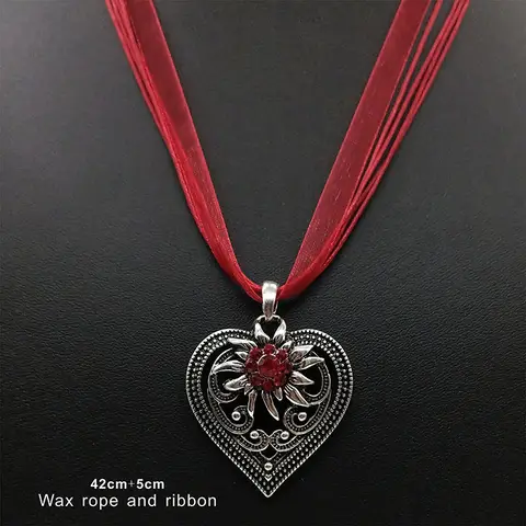 여성용 빈티지 조각 할로우 에델바이스 목걸이, 펑크 스타일 스테이트먼트, 크리스탈 러브 하트 펜던트, 파티 쥬얼리 도매