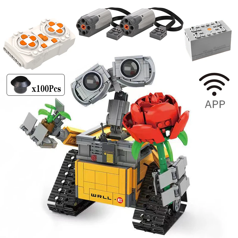 New 687 Pcs APP RC WALL E Motor Power Motor ized The Robot Building Blocks Idea Figures Model DIY Educational Toys For Children