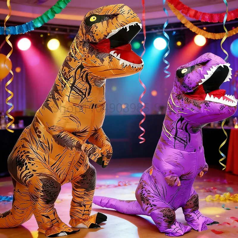 

Inflatable Dinosaur Costume Cosplay Blow Up Suit Carnival Themed Family Party Outfit Outdoor Activity Funny Performance Costumes