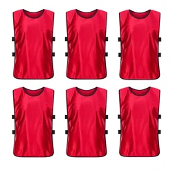 6 PCS Soccer Pinnies Quick Drying Football Team Jerseys Training Numbered Bibs Practice Sport Vest