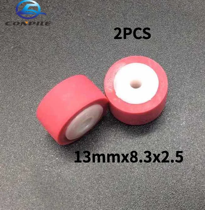 

2pcs 13mmx8.3x2.5 retractor press wheel belt pulley rubber audio pressure recorder cassette deck pinch roller tape Stereo player