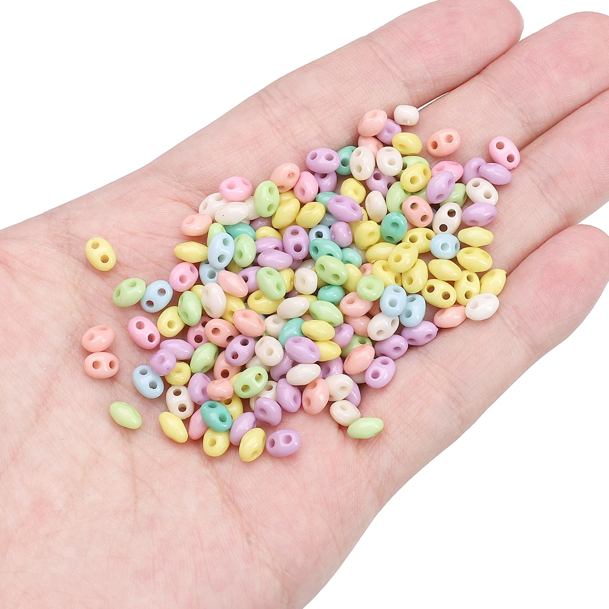 6x4mm 100-200Pcs Acrylic Double Hole Pig Nose Beads Novel and Unique Loose Beads Handmade DIY Jewelry Bracelet Earring Accessori