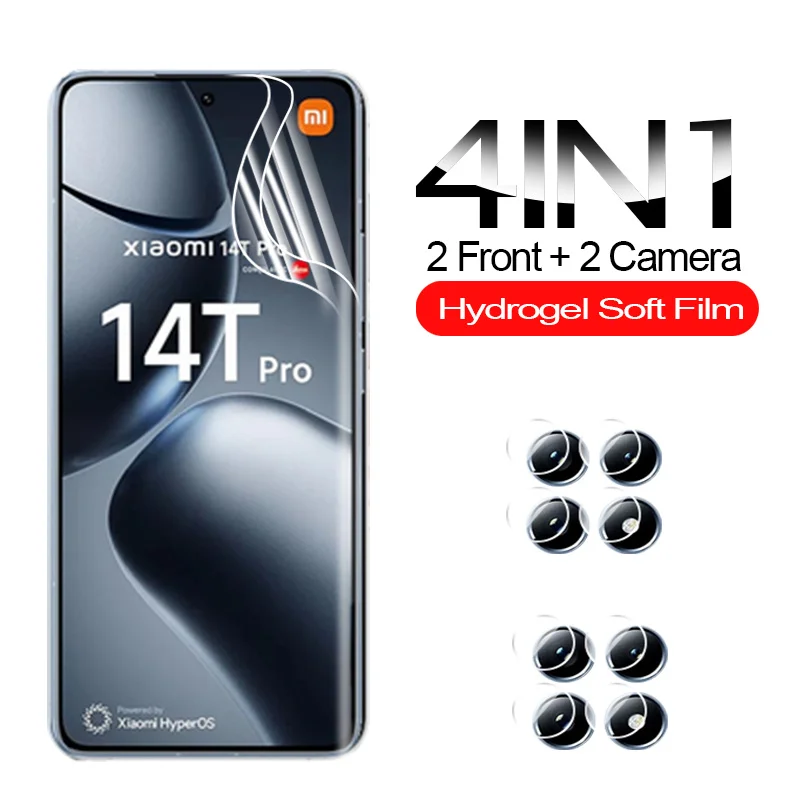 Xaomi 14T Pro 14 T Camera Protector Hydrogel Film For Xiaomi 14T Pro 5G Lens Glass Screen Protectors 4in1 Soft Films Xiaomi14T