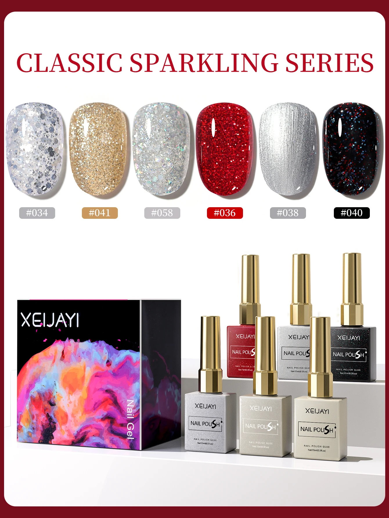 XEIJAYI 6 قطعة 15 مللي جل طلاء الأظافر مجموعة شبه دائمة الأشعة فوق البنفسجية هلام البولندية أطقم جميع لمجموعة أدوات مانيكير نقع قبالة UV LED Vernis #4