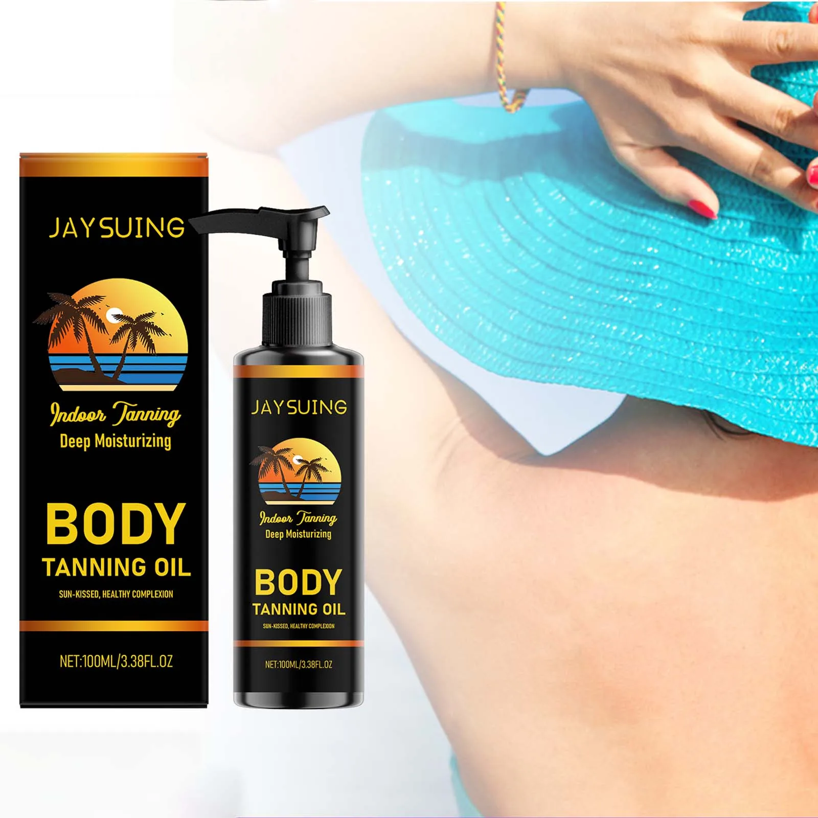 Moisturizing Body Tanning Oil Intensifier Get a Faster Darker Sun Tan Sunless Skin Tanning Oil for Face Body Summer Self Tanner