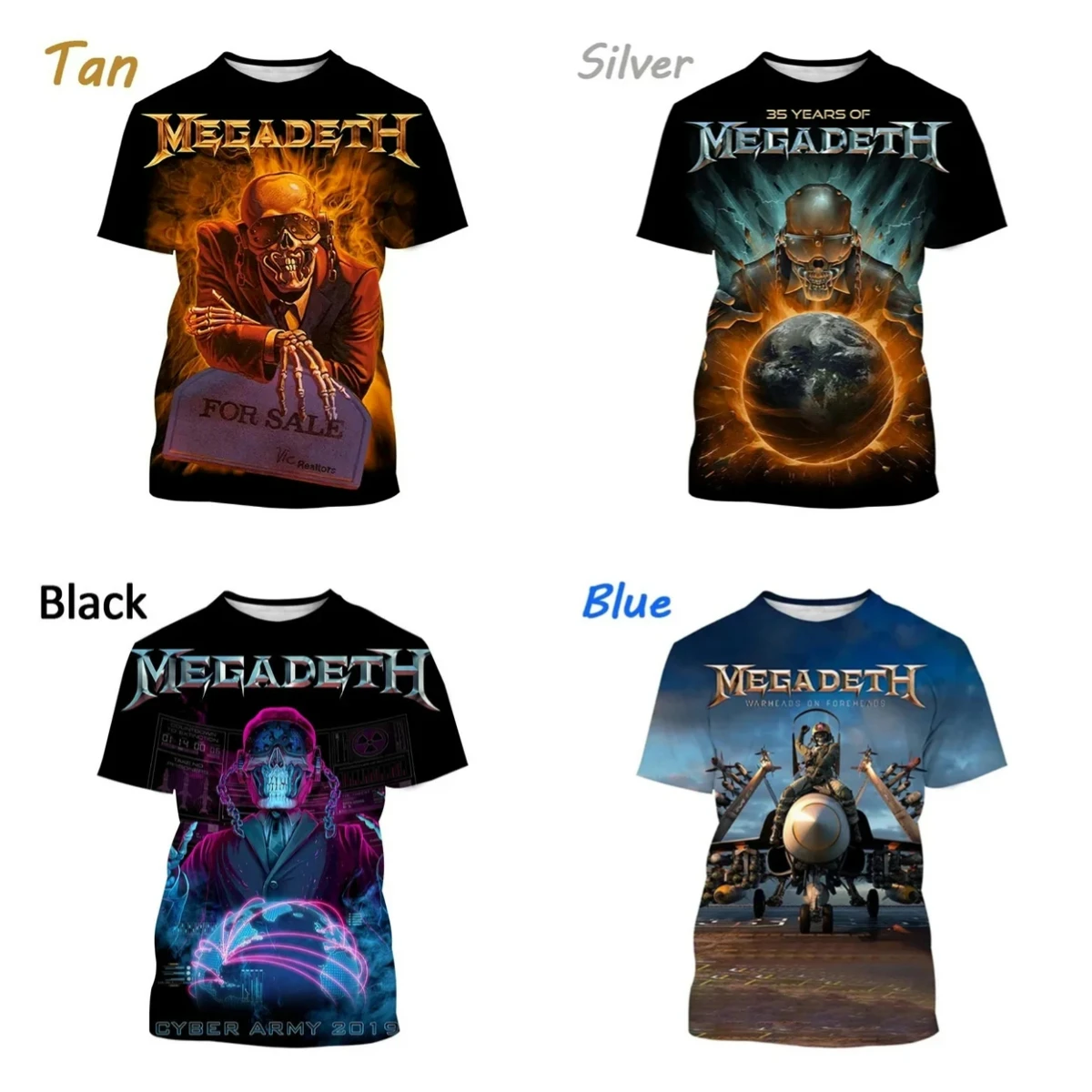 

Модная футболка Megadeth, мужская футболка с 3D принтом, уличная футболка в стиле хип-хоп с круглым вырезом, мужская и женская быстросохнущая футболка MOTO