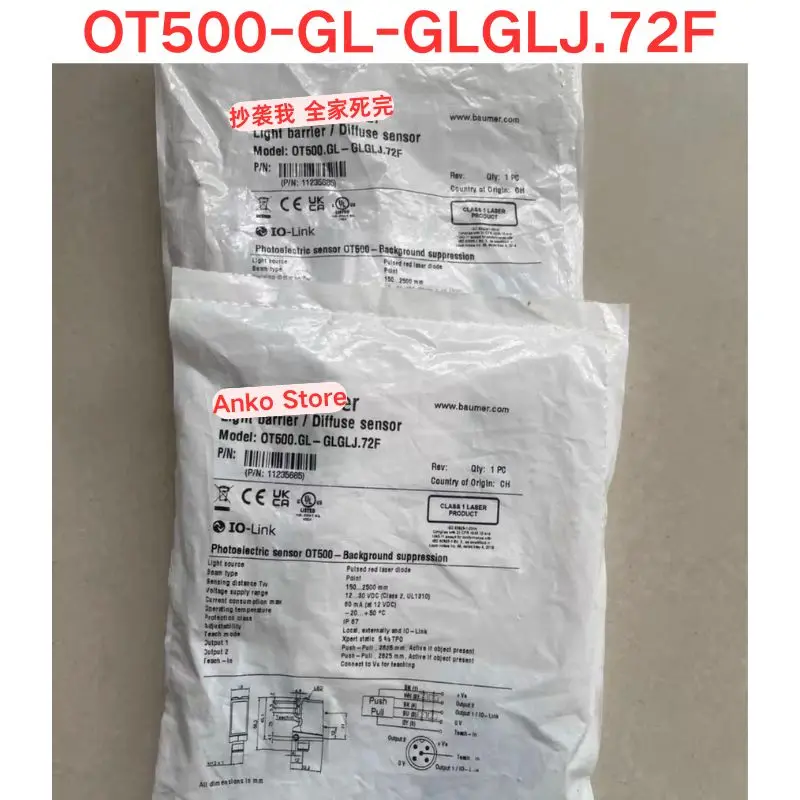 Brand-new  OT500-GL-GLGLJ.72F diffuse reflectance photoelectric sensor
