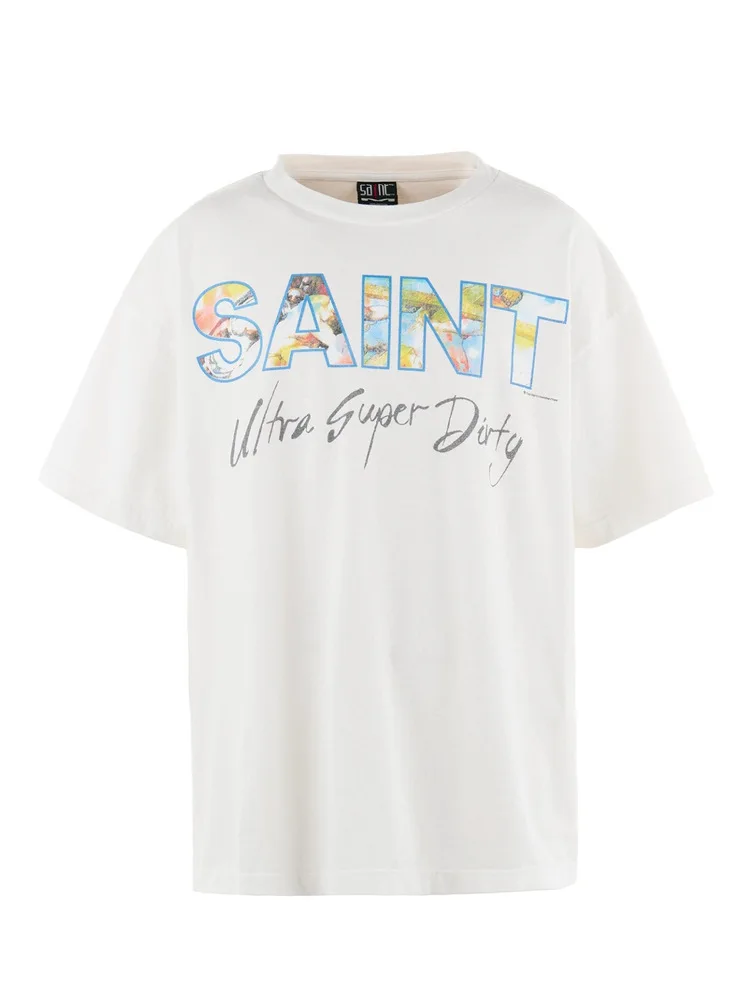

American Street Saint Super Dir Poster Waed Vintage Ripped round Ne ort Sve T-irt Pure Cotton Loose Fit Youth Tr...