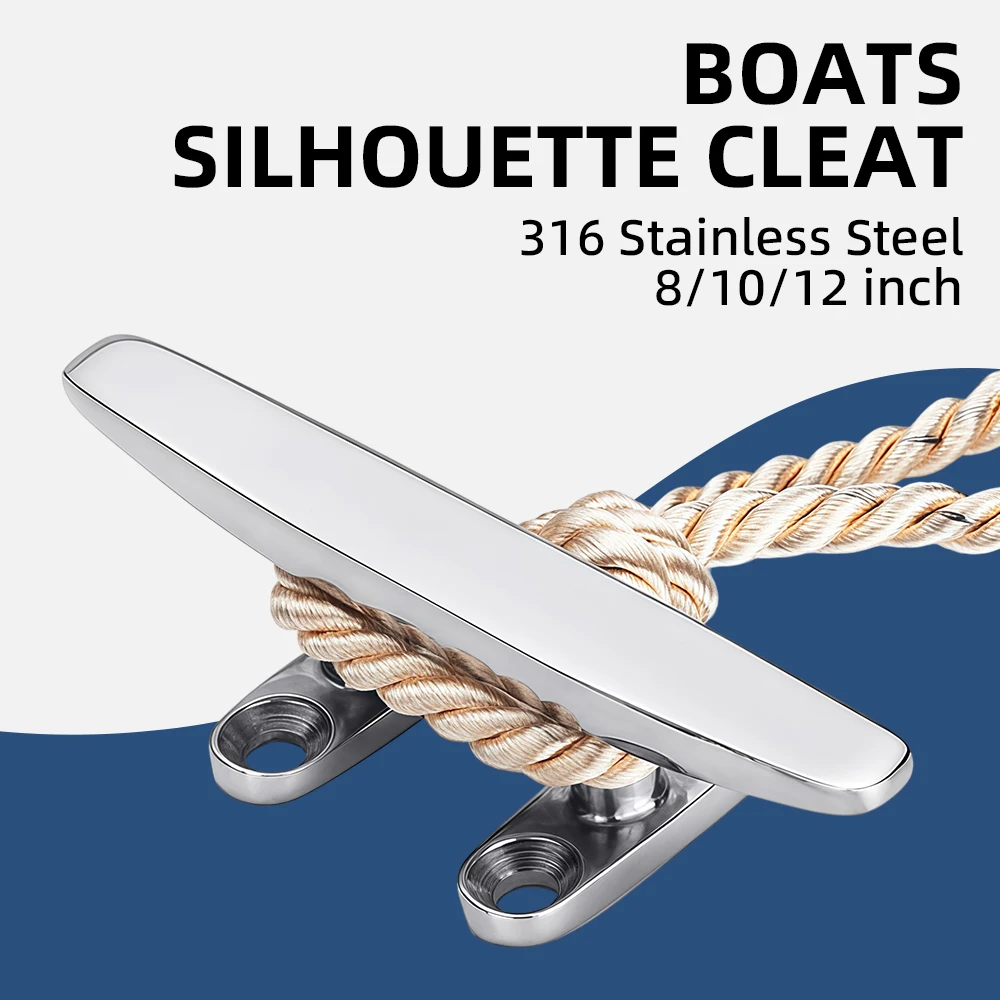 8/10/12 Inch 316 Stainless Steel Mirror Polished Dock Mooring Bollard Cleat for Marine Yacht Boat Hardware Accessories