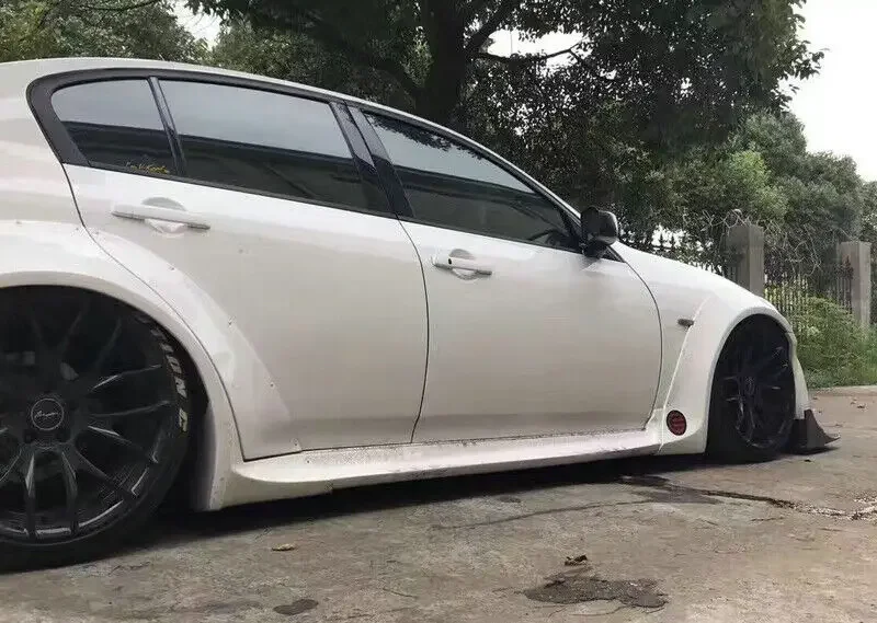 (Local in USA) For Infiniti G37 TP Style FRP unpainted Wide bodykit Side skirt Extension Addon