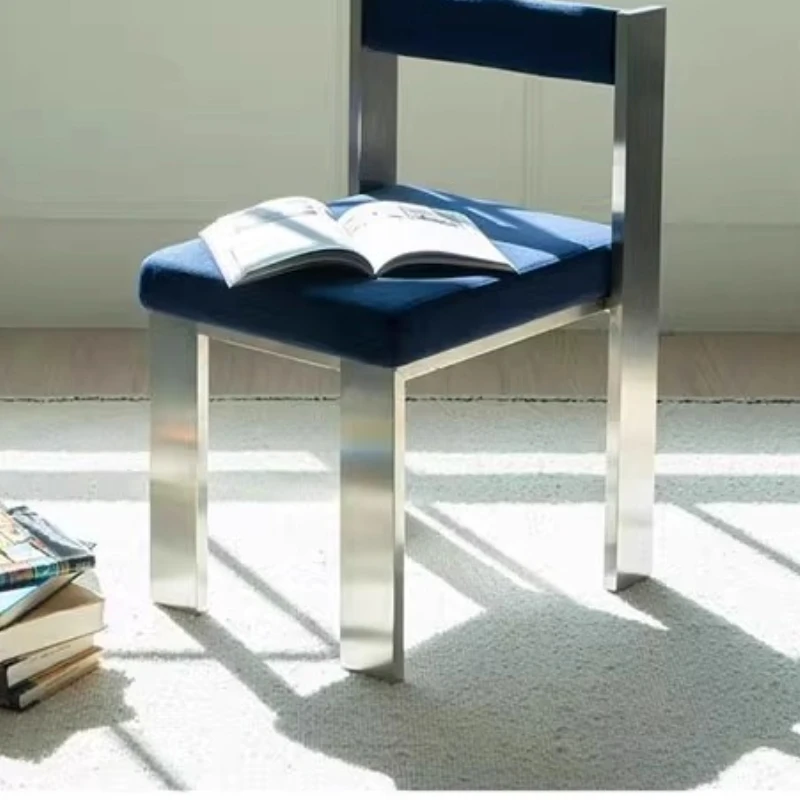 

Stainless Steel Dining Chairs Minimalist Backrest Chair for Home Creative Accent Chairs Instagrammable Leisure Chair for Cafe