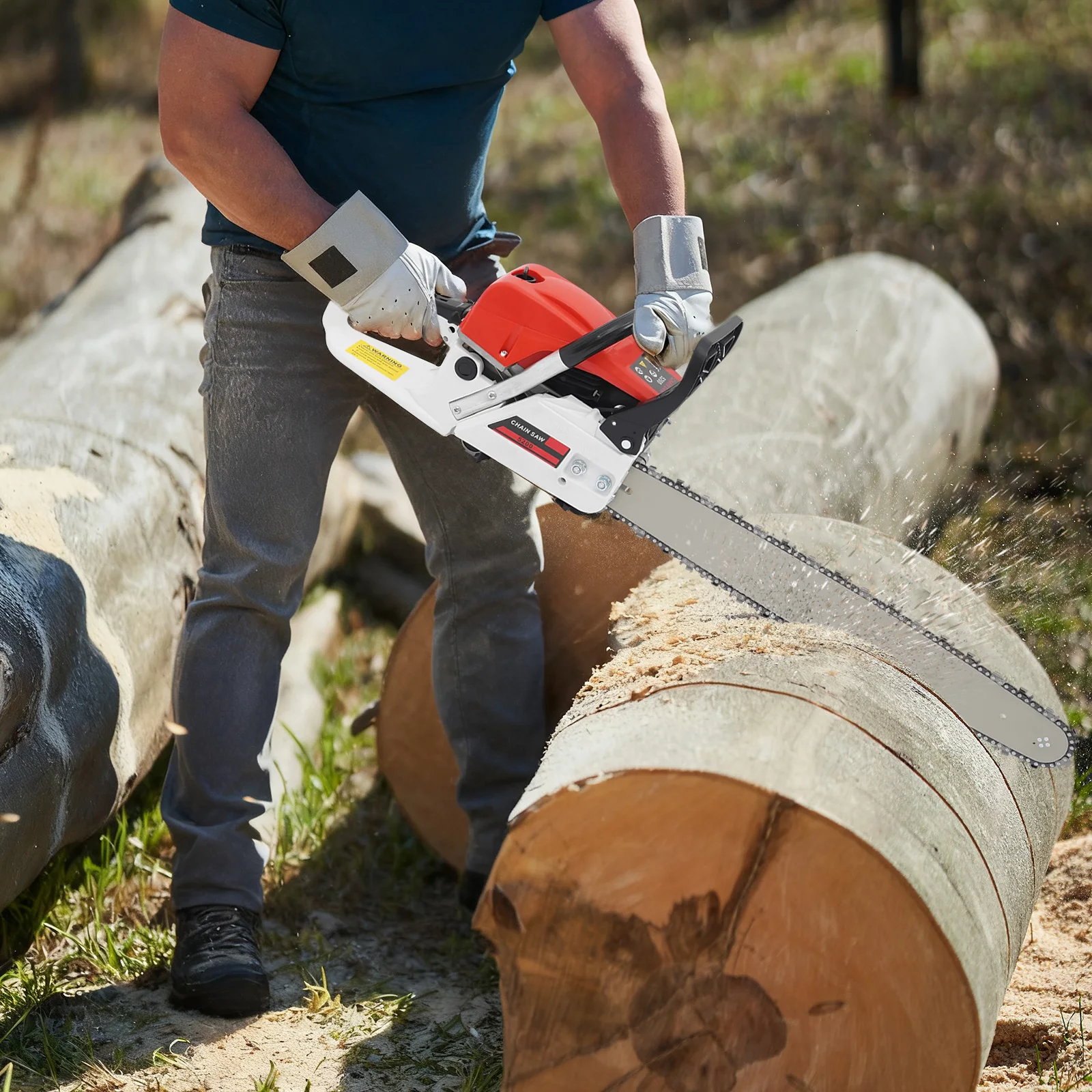 

2.0KW Gas-powered Chainsaw,52CC Gasoline 7500RPM 2-Stroke Single Cylinder Petrol Chainsaw for Wood Cutting, Tree Trimming