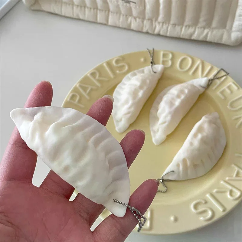 Simulation Dumplings Decompression Toy Keychain Bag Pendant Cute Antistress Relief Slow Rebound Toy