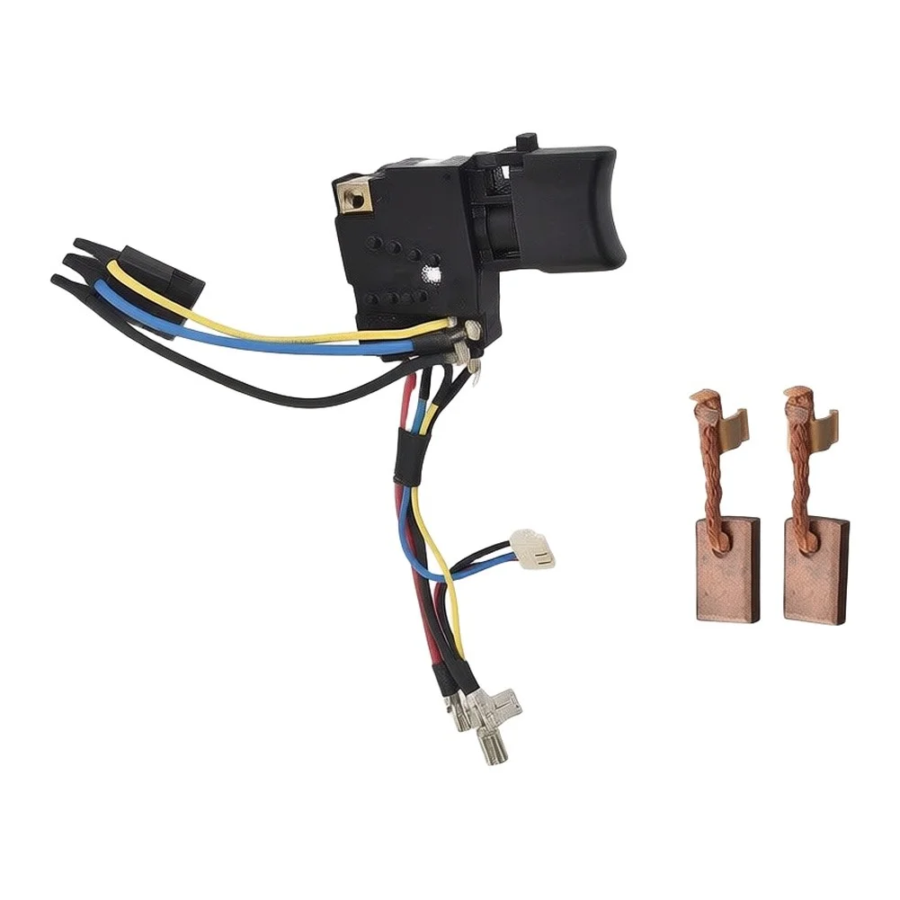 Electric Drill Switch 6507244 And 2pcs CB440 Carbon Brushes Kit Replacement For DTD146 DHP456 DHP458 Hammer Drill Tool Part