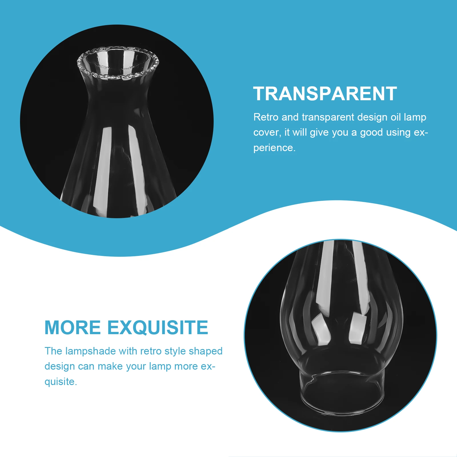 

Oil Lamp Chimney Glass Lamp Cover Transparent Retro Design Outdoor Camping Light Cover Replacement Glass Craft