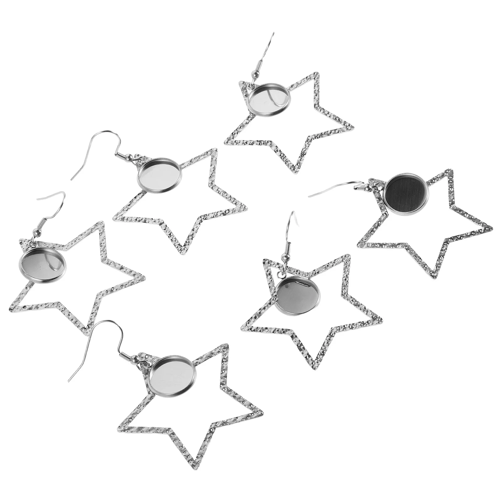 

6 Pcs Empty Support Star Earring Accessories Earrings Stainless Steel Bezels for Jewelry Making