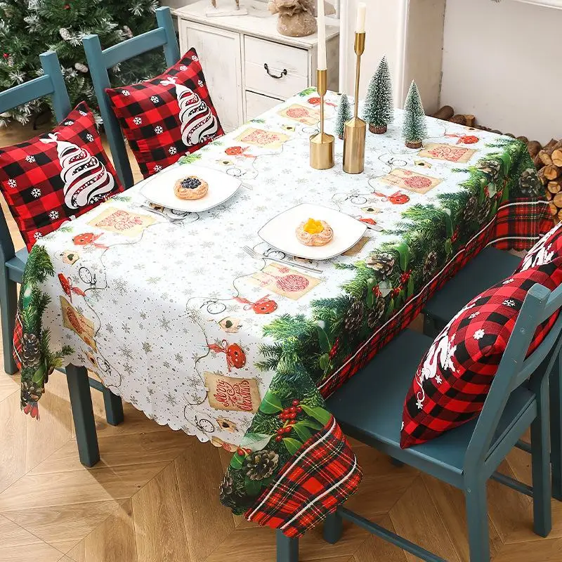 1pcs 2023 Christmas Decoration Table Cover Creative Printed Tablecloth Desktop Decoration Wholesale