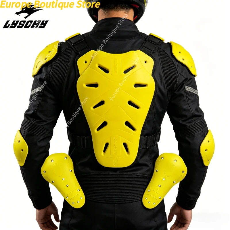 CE2 Level Motorcycle Armor LYSCHY Full Set Shoulder Elbow Back Protector Knee Chest Guard Insert Riding Safety Equipment