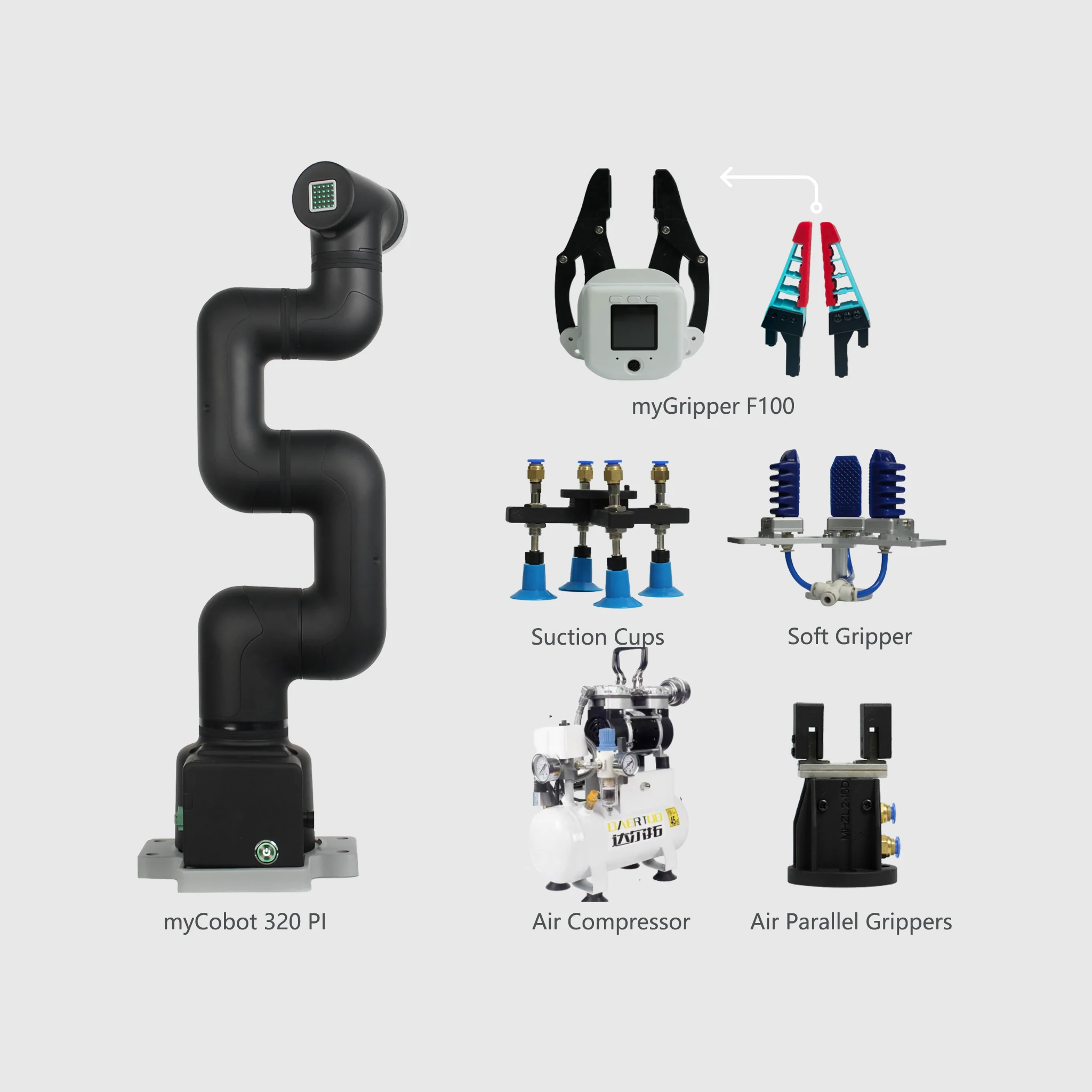 Elephant robotika myobot 320 2022 semua-dalam-satu rangkaian 6 lengan robot kolaboratif (dengan dasar datar)