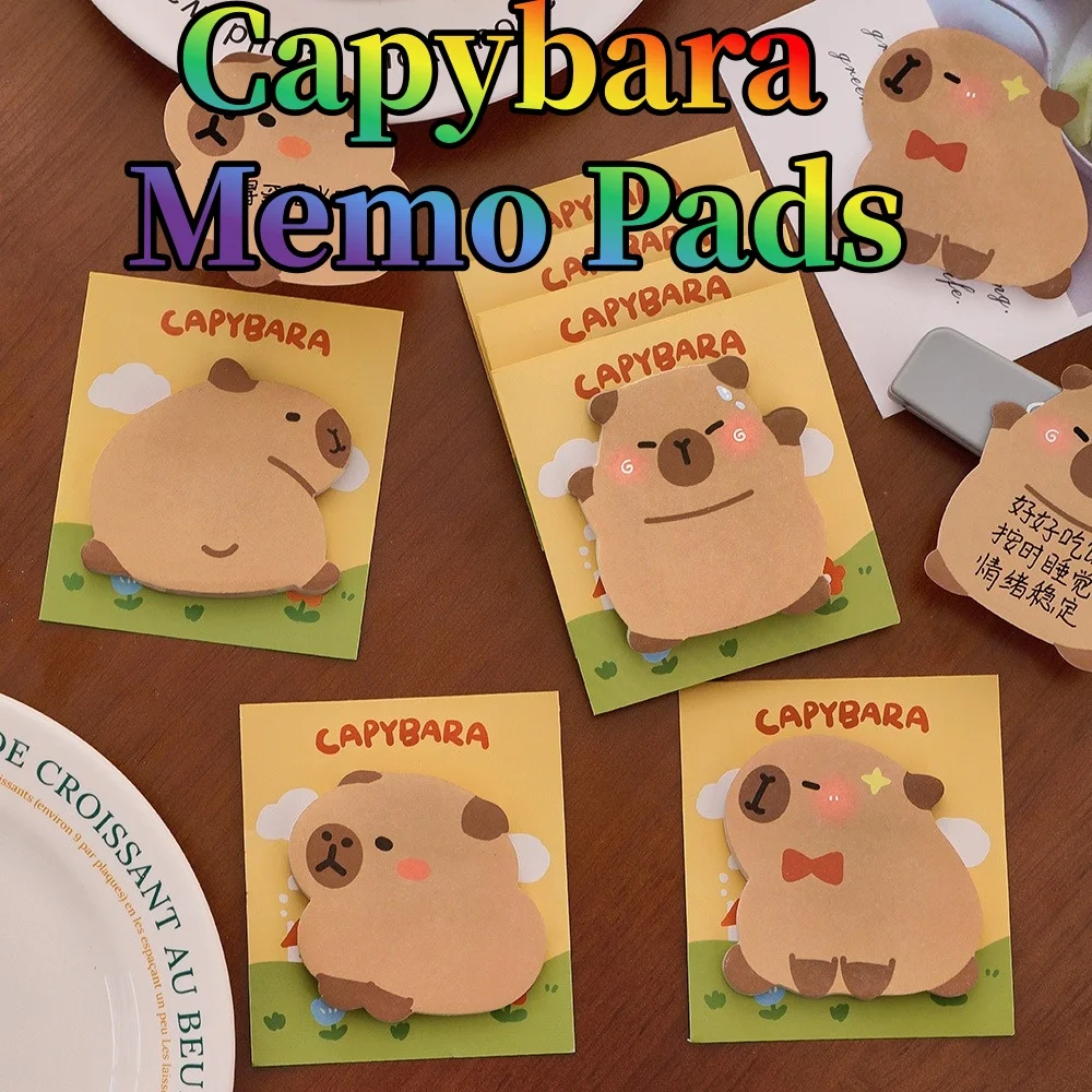 

Cute Cartoon Capybara Memo Pads 120/240 Sheets N Times Removable Sticky Notes for Students Fun Learning Stationery