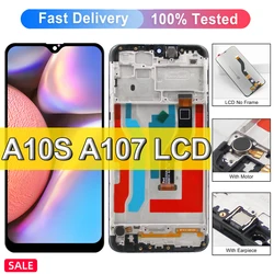 프레임이 있는 LCD 디스플레이 터치 스크린, 삼성 갤럭시 A10S SM-A107F A107M A107F/DS 디스플레이 교체, 6.2 인치 LCD