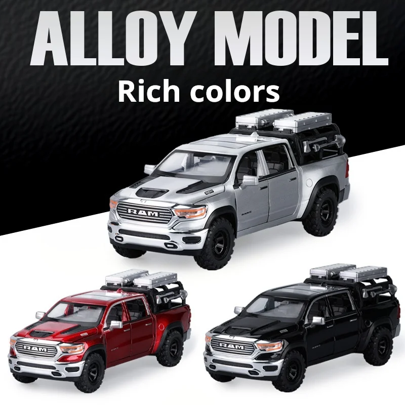 1:32 Dodge Ram Pickup Truck Exquisite Die-cast Simulation Car Model Off-Road Vehicle Toy Car Desktop Decoration Pull Back