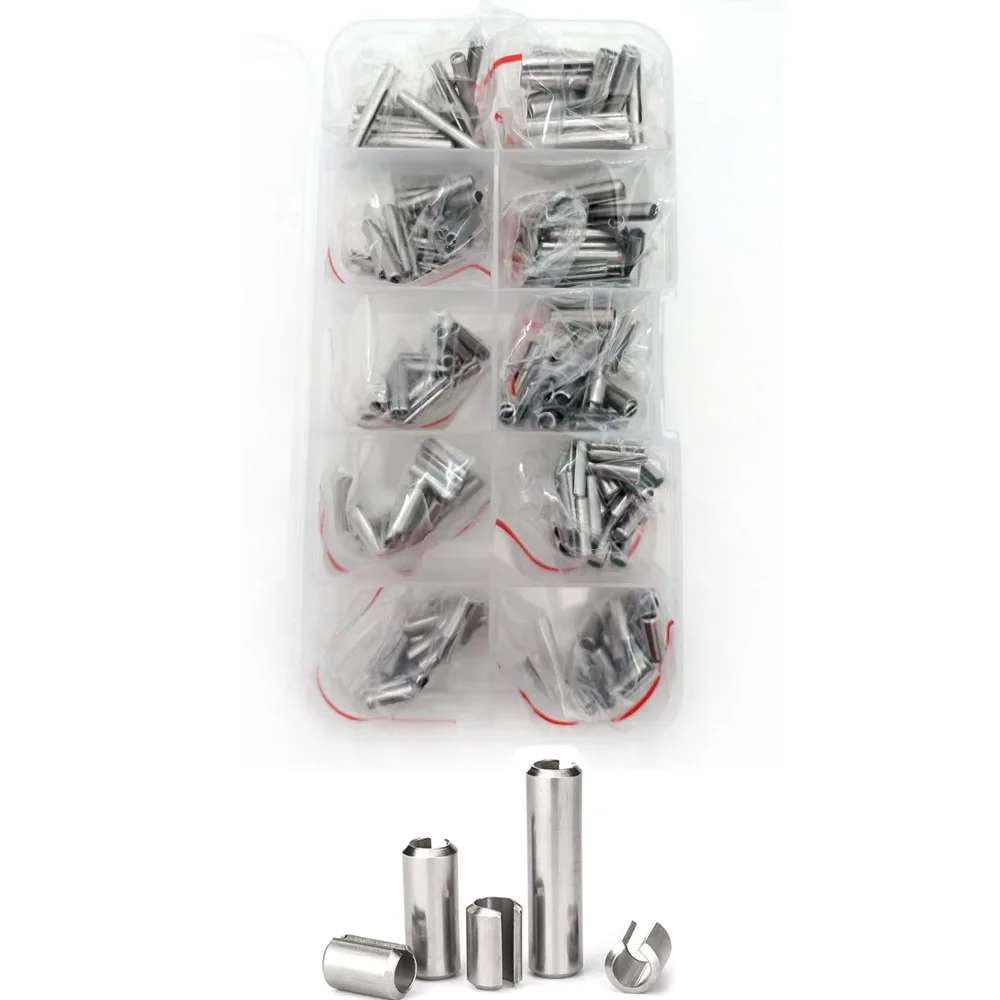 100/250pcs/set M1.5 M2 M2.5 M3 M4 M5 GB879 304 Stainless Steel Elastic Cotter Tension Dowel Roll Spring Pin Assortment Kit Set