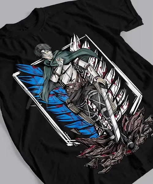 Anime Attack on Titan Capitán Levi Honor Batalla Final Printed T-shirt Men's and Women's T-shirt Men's Top Sports T-shirt 2026