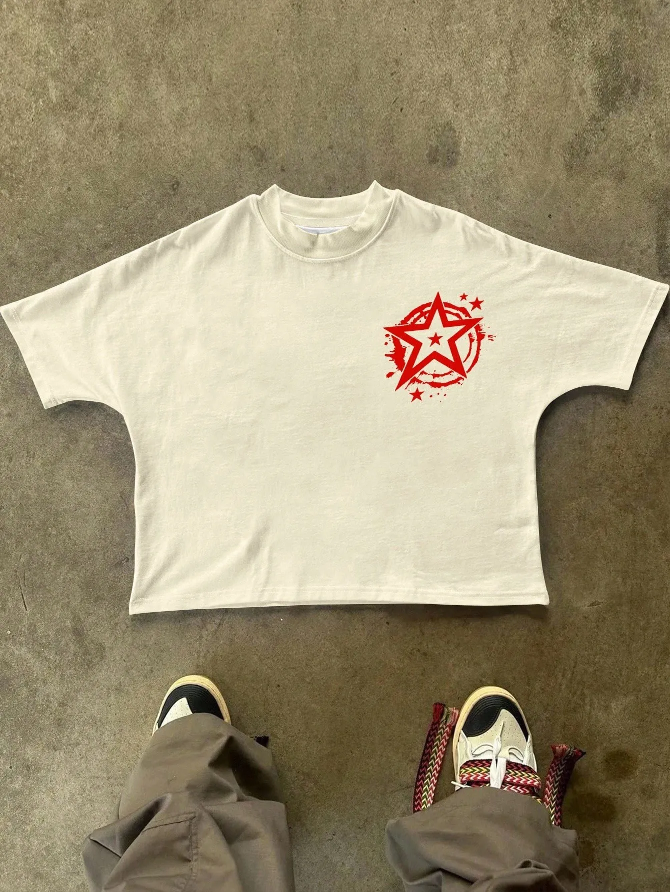 Das Neue Herren-T-Shirt für den Sommer 2025 Verfügt über ein Lässiges, Modisches, Bequemes und Atmungsaktives 3D-Sternmuster-Druckdesign – Detail 10