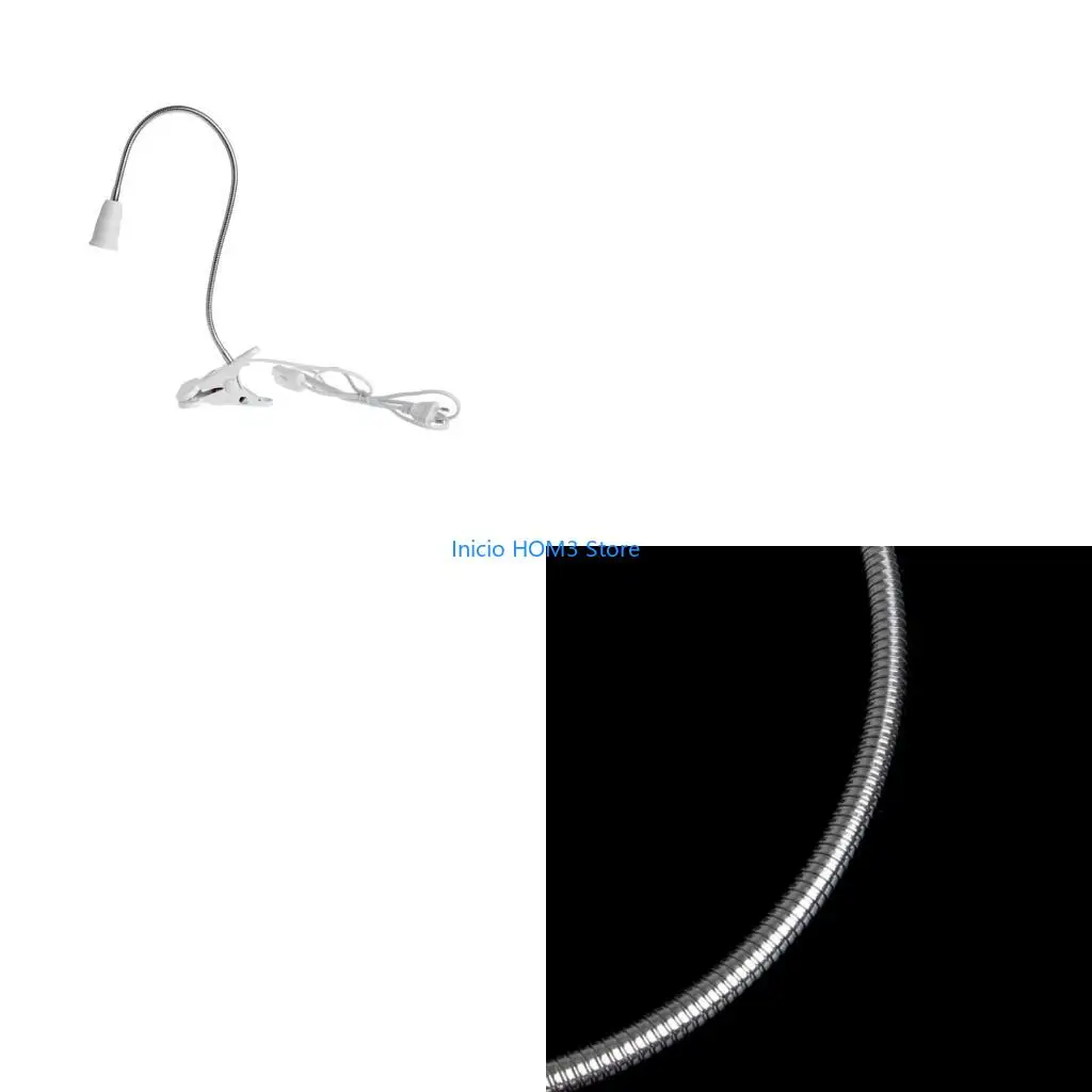 

A5YD E27 Socket 30cm Flexible Clip Switch LED Lamp Holder Socket Power Cable Light