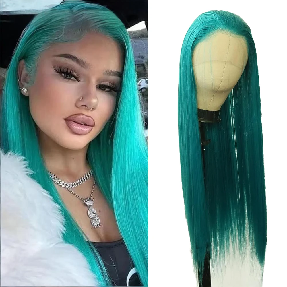 13×4-lace-front-wig-turquoise-blue-long-straight-heat-resistant-synthetic-wig-natural-hairline-for-women-daily-cosplay-party