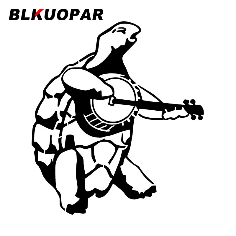 BLKUOPAR Turtle Playing Guitar Car Stickers Funny Animal Decal Scratch-Proof Die Cut Motorcycle Caravan Car Decoration