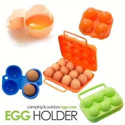 Portable 6/12 Grid Egg Storage Box for Outdoor Picnic, BBQ, and Camping - Keep Your Eggs Safe and Fresh Kitchen Tools