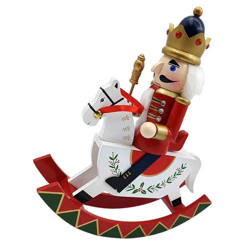 

Wooden Nutcracker Ornament Christmas Decor Holiday Favors Small Figurine Set Home Office Displays