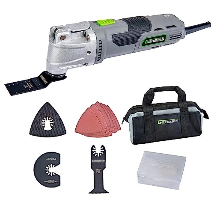 

Oscillating Tool Oscillating Multi Tool with 3.7° Oscillation Angle, 6 Variable-Speeds with 16-Piece Accory Set, Storage Box, C