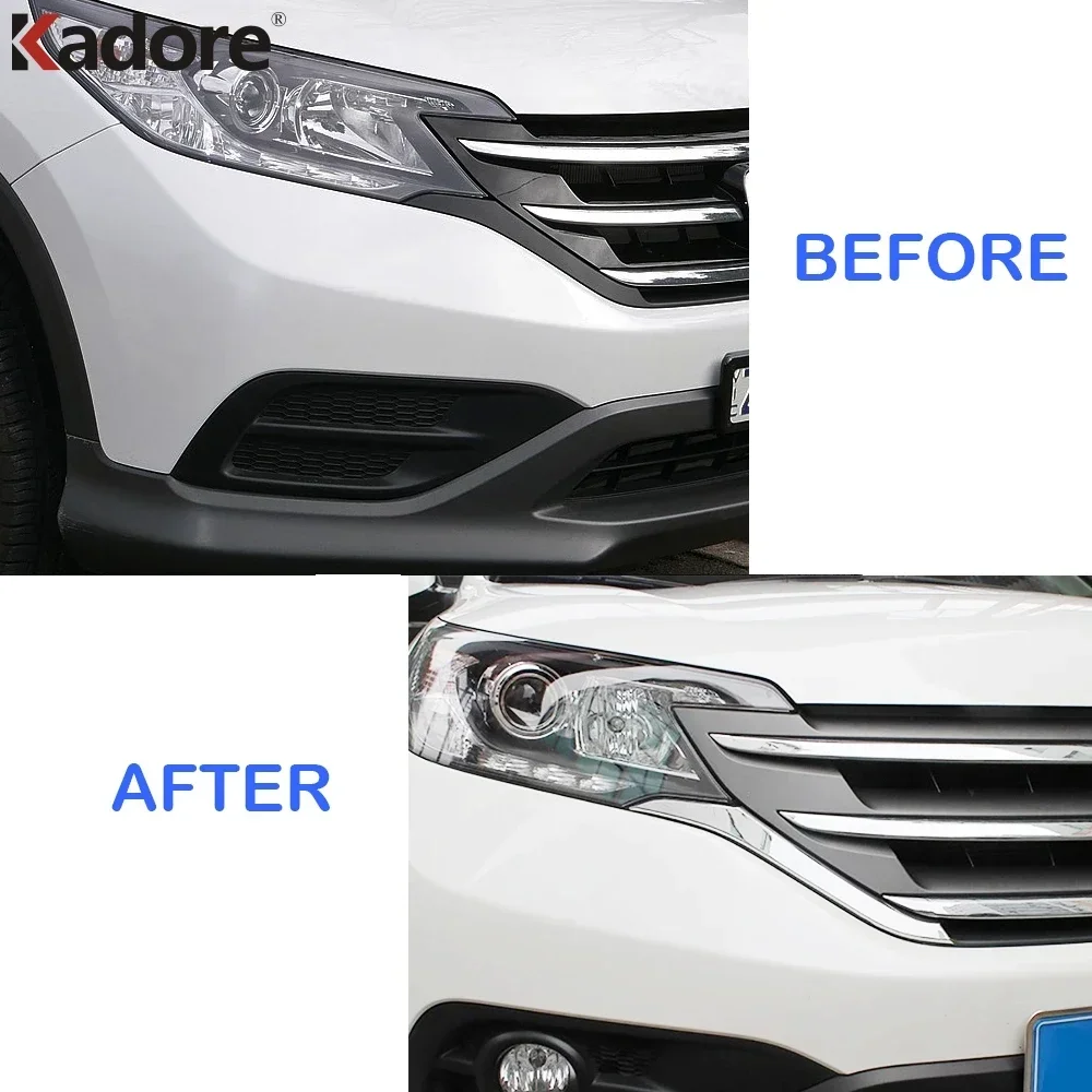 For Honda CRV CR-V 2012 2013 2014 ABS Chrome Front Grills Decorative Cover Frame Trim Grilles Strip Moldings Accessories