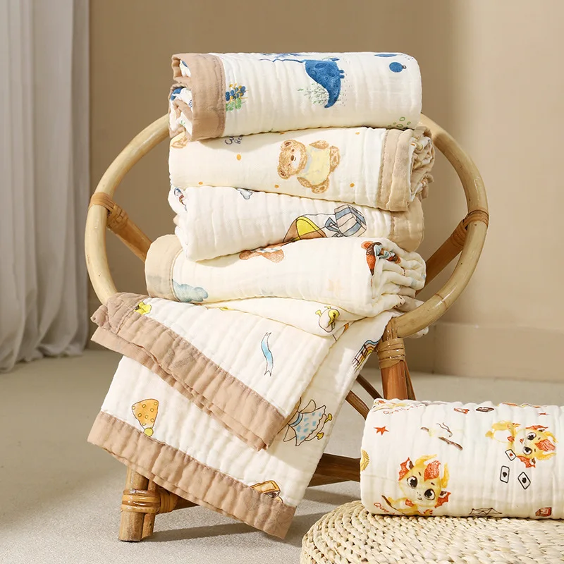 Gauze bath towel cotton enlarged baby blanket child quilt newborn class A six-layer gauze neonatal coated baby