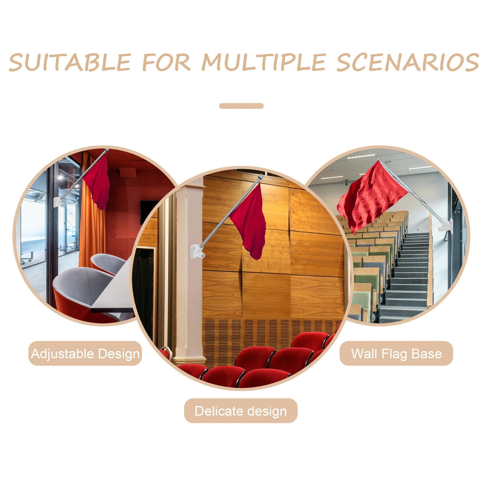 

Outdoor Wall Mounted Flagpole Holder V Shape Double Flag Pole Bracket Weather Resistant Stand Flag Bracket for Outside