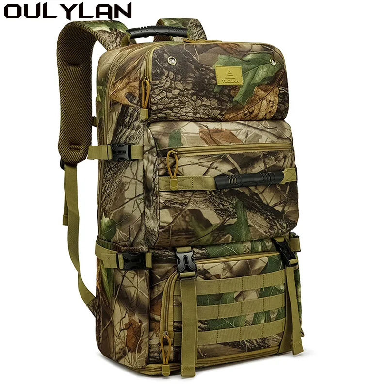 Oulylan Camouflage Big Capacity Backpack Waterproof Expandable Tactical Backpack Independent Shoe Compartment Travel Rucksack