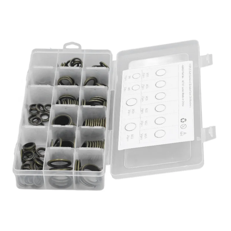 Picture 4: 170PCS Set Drain Plug Gasket 10 Sizes Rubber And Metal Oil Drain Plug Gasket Replacement With Storage Box